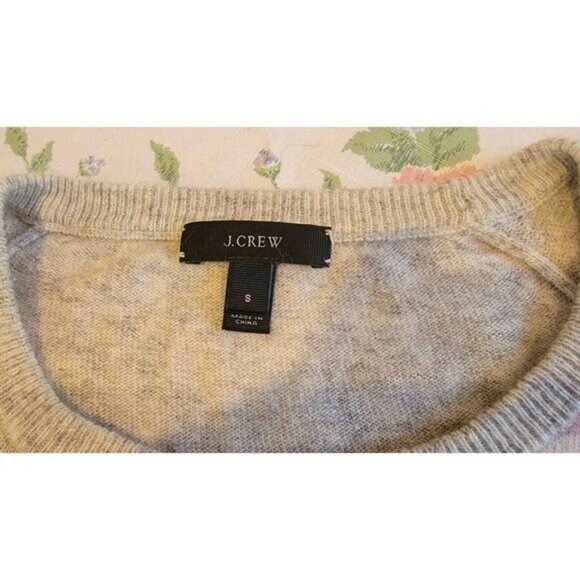 J CREW  Wool /Viscose /Rabbit hair Striped Round Neck Sweater -Pullover Sz S# 21 - Picture 10 of 16